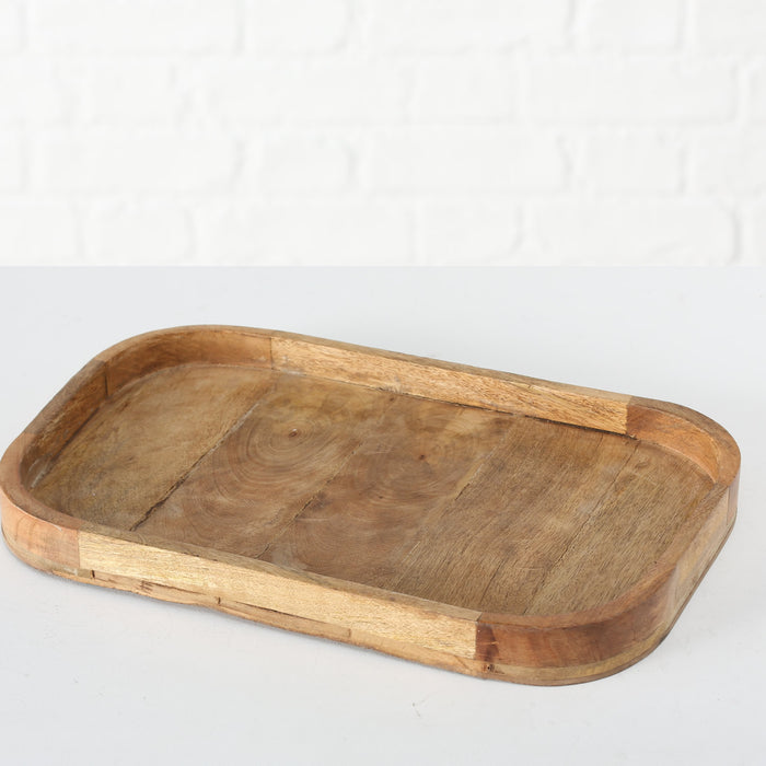 XL Holz Deko Küchentablett Mango Braun 46x30cm Serviertablett Obstschale Brot