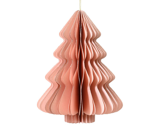 Papier Tannenbaum Stehend Rosa 20x15cm Set Deko Anhänger Weihnachten Baumschmuck