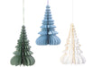 3x Papier Tannenbaum Grün Blau Weiß 15cm Deko-Anhänger Weihnachten Baumschmuck