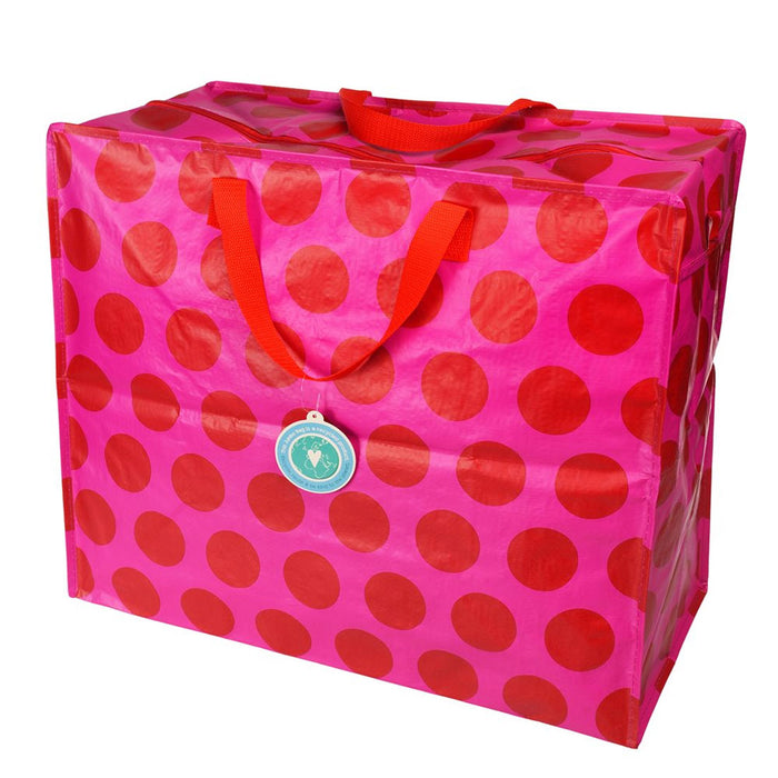 XXL Jumbo Bag Pink Rot Spotlight 55cm Recycled Allzwecktasche Einkaufstasche