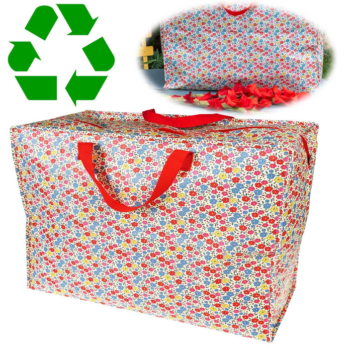 XXL Jumbo Bag Tilde bunte Blumen 55cm Recycled Allzwecktasche Einkaufstasche