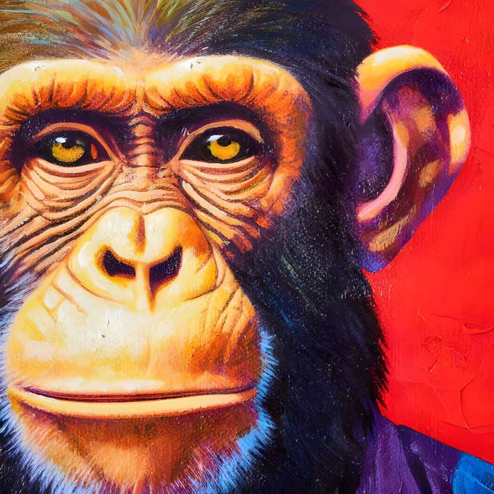 Wandbild Affe Acryl "CEO Monkey" 30x40cm handgemalt auf Leinwand