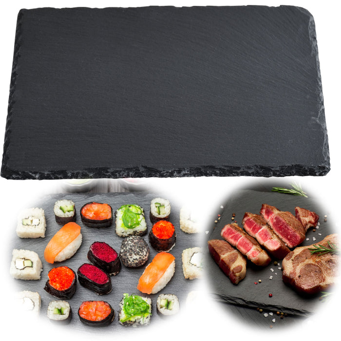 XL Schieferplatte Servierplatte 40x30cm Tafelplatte Schieferteller Sushi