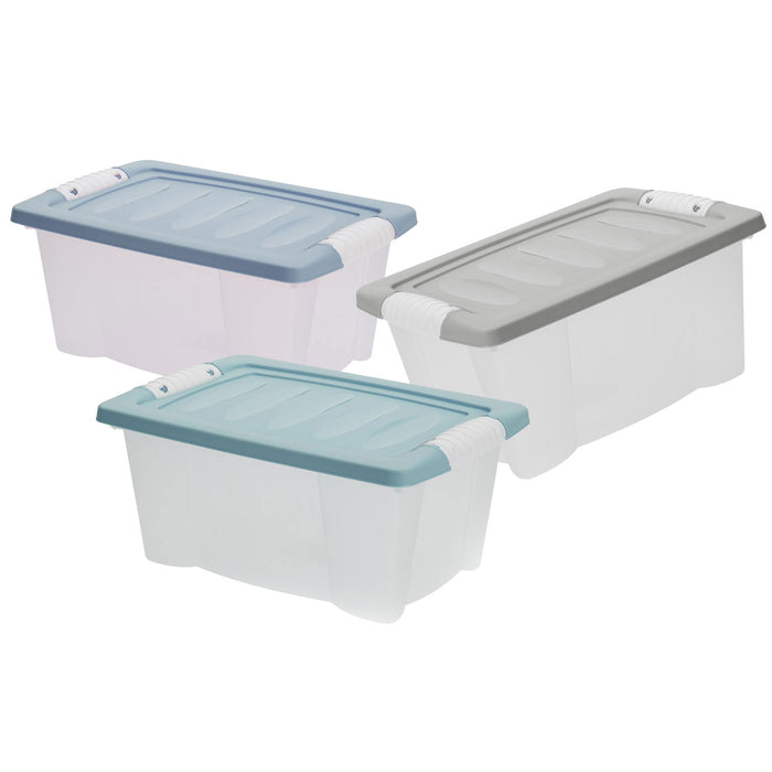 Stapelbox Allzweckbox 3´er Set 30x20x15cm Recycelt mit Deckel Transportbox Stapelkiste