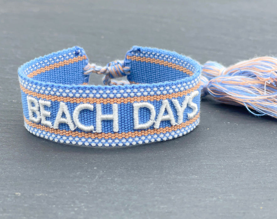 Canvas Statement Armband Beach Days besticktes Webarmband