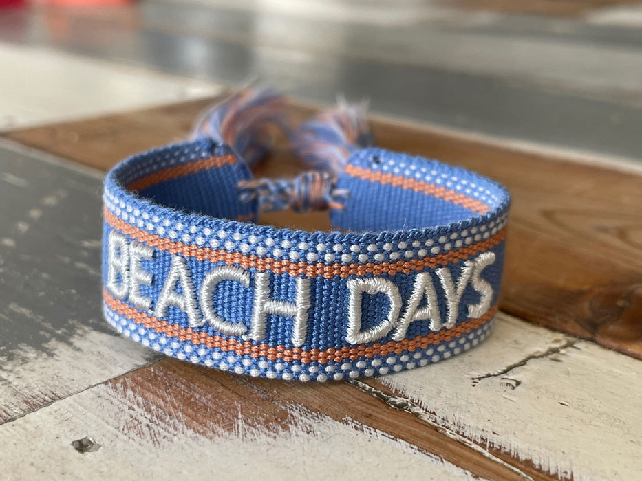 Canvas Statement Armband Beach Days besticktes Webarmband