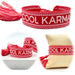 Canvas Statement Armband Cool Karma Rot besticktes Webarmband