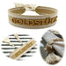 Canvas Statement Armband Goldstück besticktes Webarmband