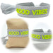 Canvas Statement Armband Good Vibes Grau Neon Grün besticktes Webarmband