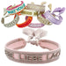 Canvas Statement Armband Lebe Liebe Lache Rosa besticktes Webarmband