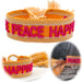 Canvas Statement Armband Love Peace Happiness besticktes Webarmband