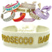 Canvas Statement Armband Prosecco Baby besticktes Webarmband