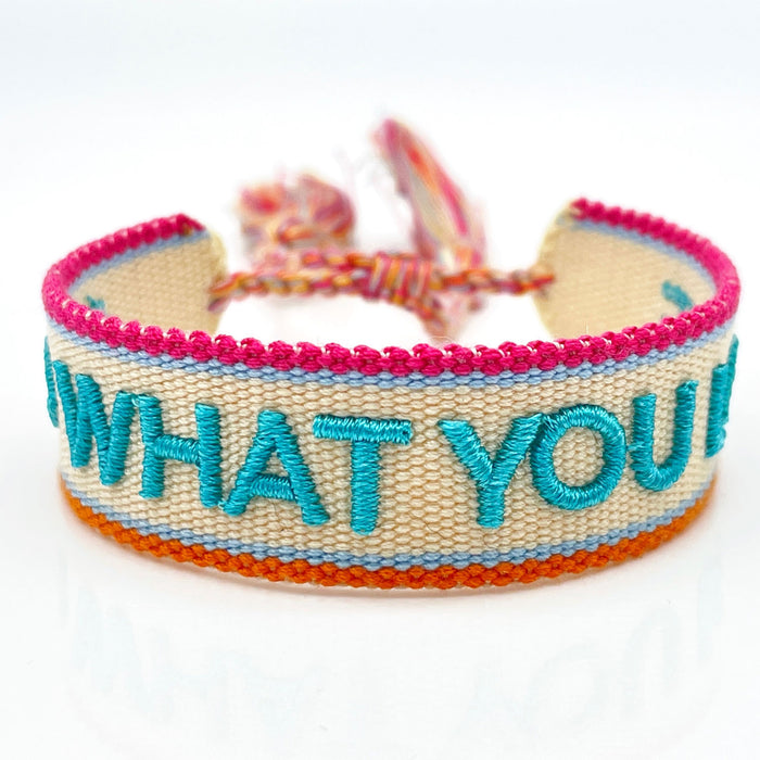 Canvas Statement Armband Do what you Love besticktes Webarmband