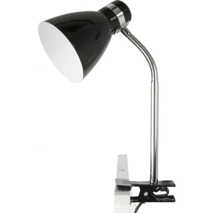 Elegante LED Klemmlampe List 39cm Schwarz E27 Clip-On Schreibtischlampe Tischlampe