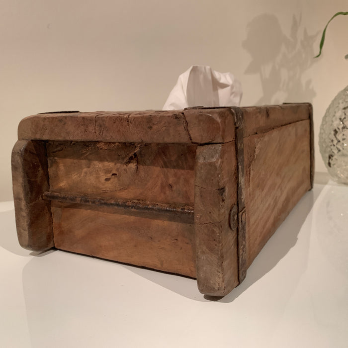 B-Ware Tissue-Box Holz 31cm Braun Ziegelform Kosmetiktuch-Spender Taschentuch