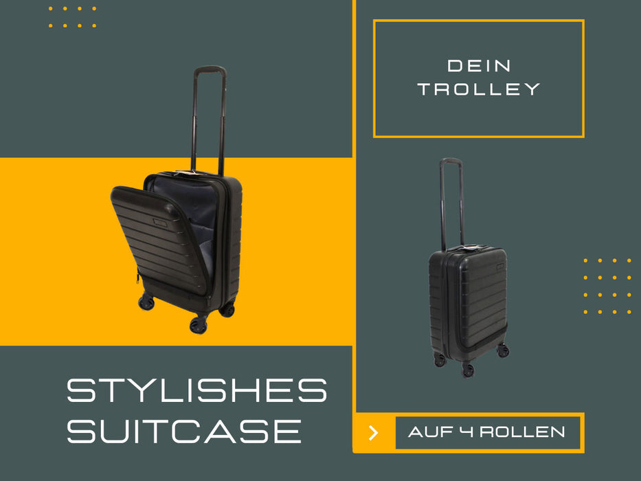 Hartschalenkoffer 37L Trolley Koffer Laptopfach Reisekoffer Rollkoffer Handgepäck