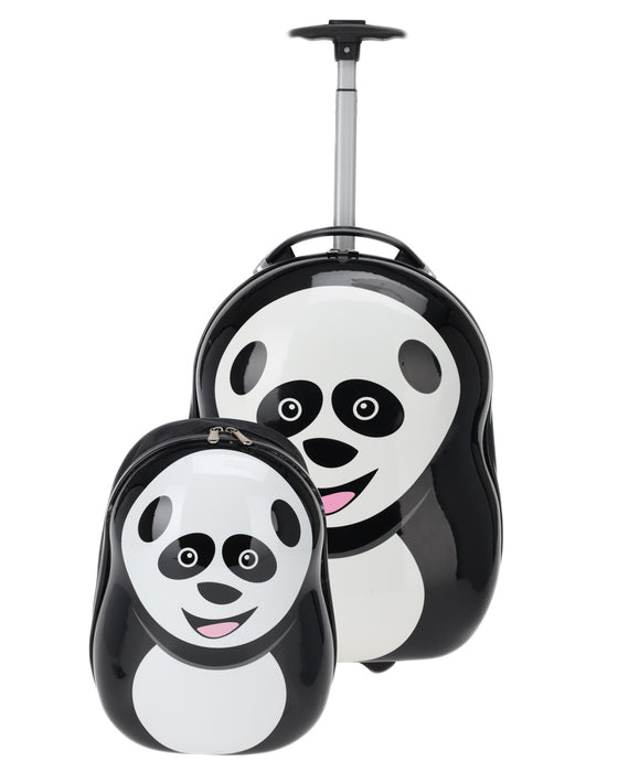 Kinder Reiseset 2-tlg. Panda Bär Kinderkoffer Rucksack Trolley Hartschalenkoffer