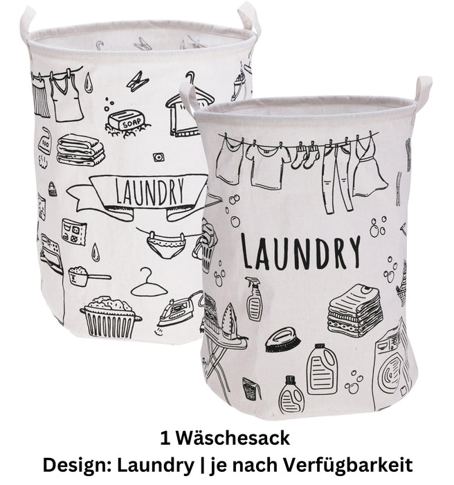 Wäschesack Wäschekorb Canvas Laundry 50cm Faltbar Wäschesammler Wäschetruhe