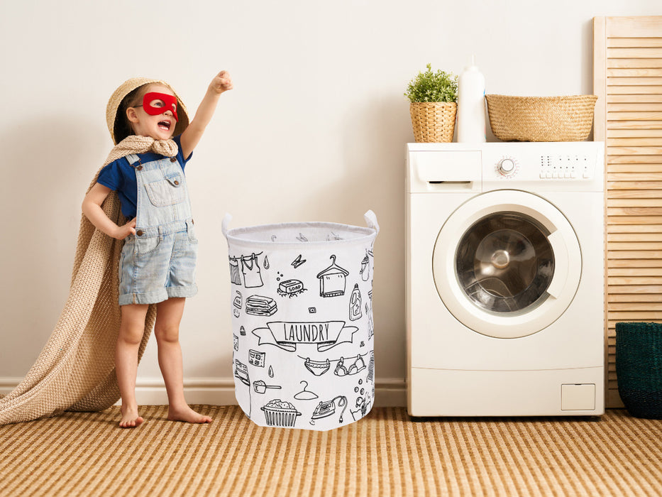 Wäschesack Wäschekorb Canvas Laundry 50cm Faltbar Wäschesammler Wäschetruhe