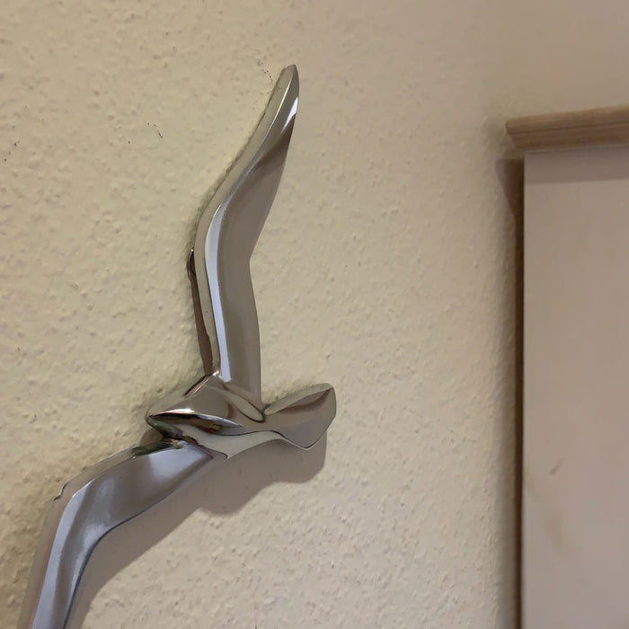 Wand Deko-Objekt Möwe 36cm Aluminium Silber Deko-Figur