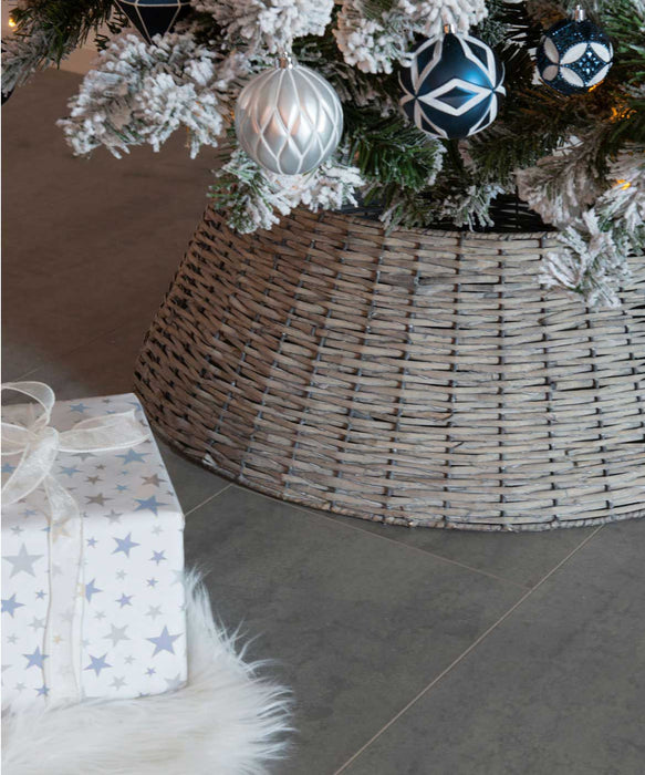 Weihnachtsbaum Rock Weide 57cm Grau Christmas Tree Skirt Christbaumständer