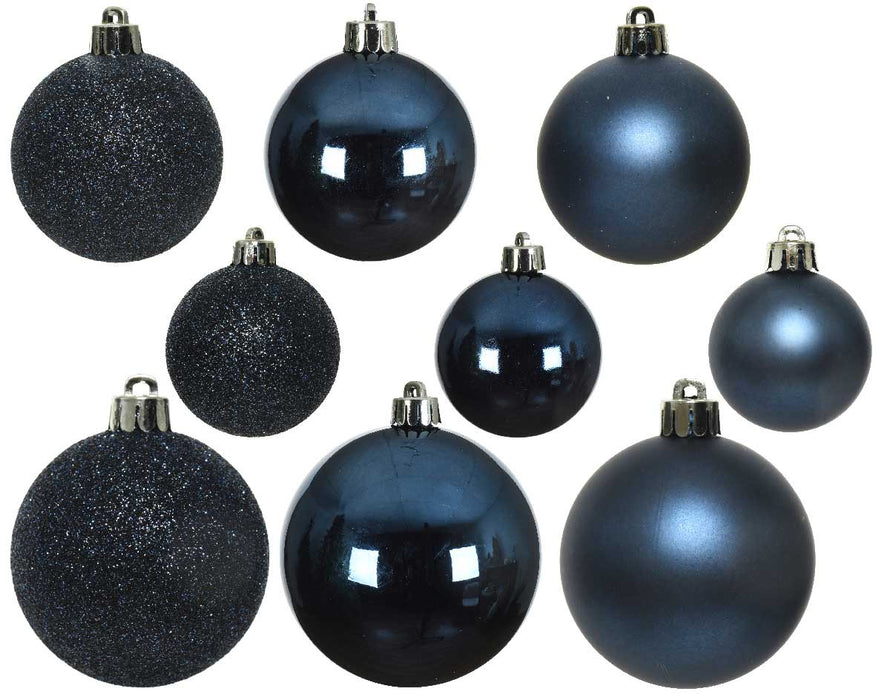 30 Kunststoff Weihnachtskugeln Blau Nachtblau 4cm-6cm Baumkugel Dekokugel