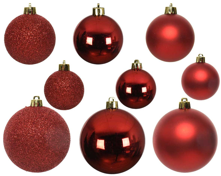 30 Kunststoff Weihnachtskugeln Rot 4cm-6cm Baumkugel Dekokugel