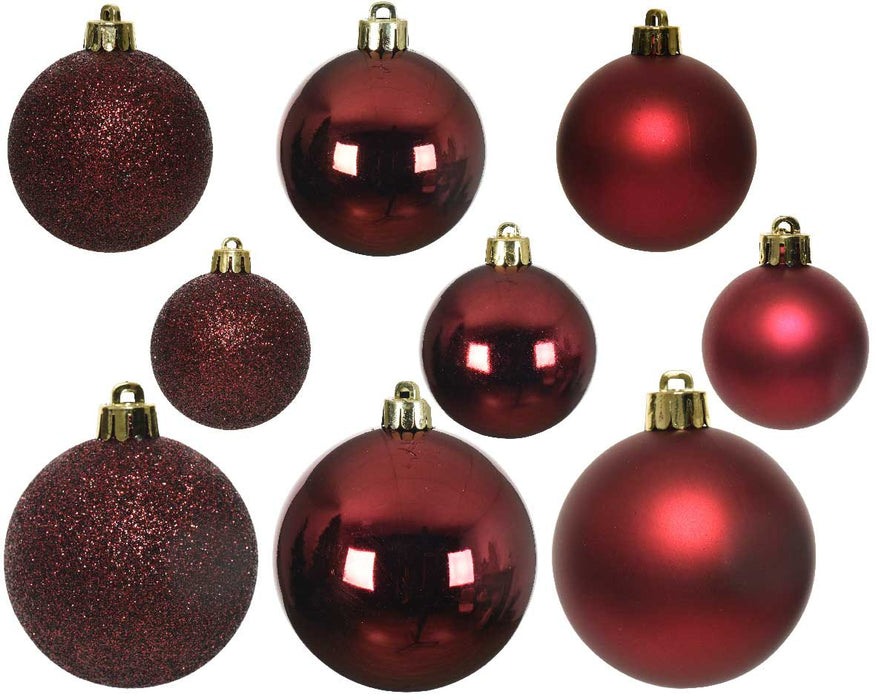 30 Kunststoff Weihnachtskugeln Rot 4cm-6cm Baumkugel Dekokugel