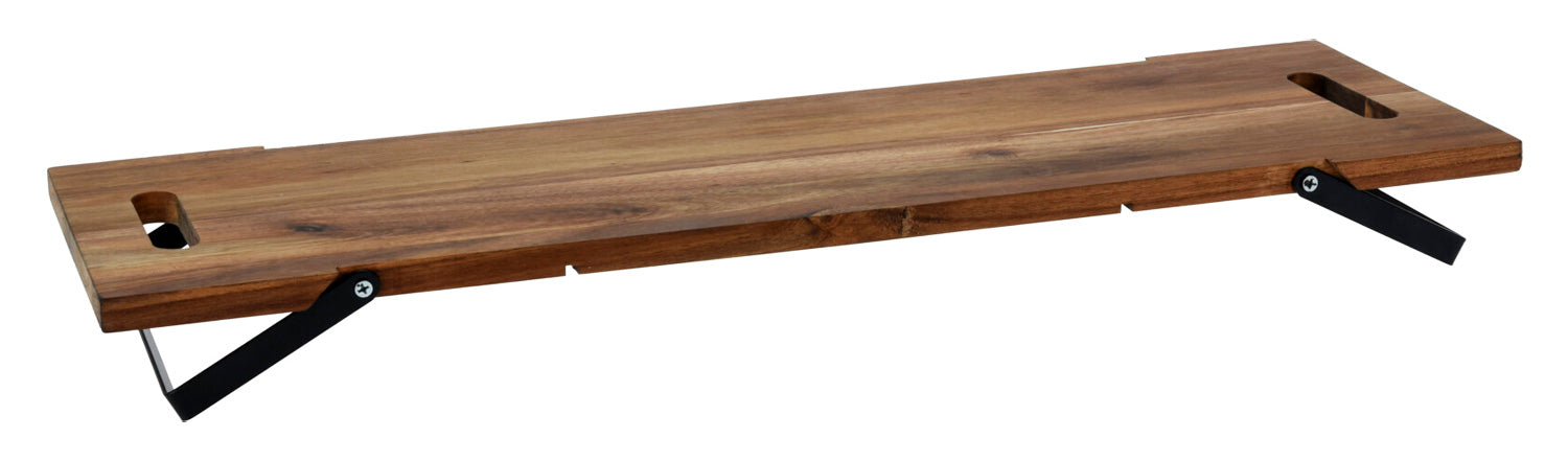 XXL Akazie Serviertablett 67cm klappbar Griff Tapas Holz-Tablett Deko-Tablett