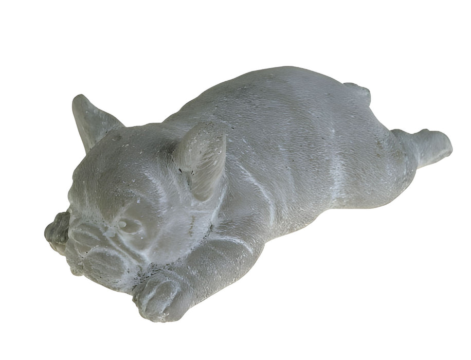 Beton Deko Französische Bulldogge Frenchie 25x10cm Grau Weiß Figur Statue Objekt