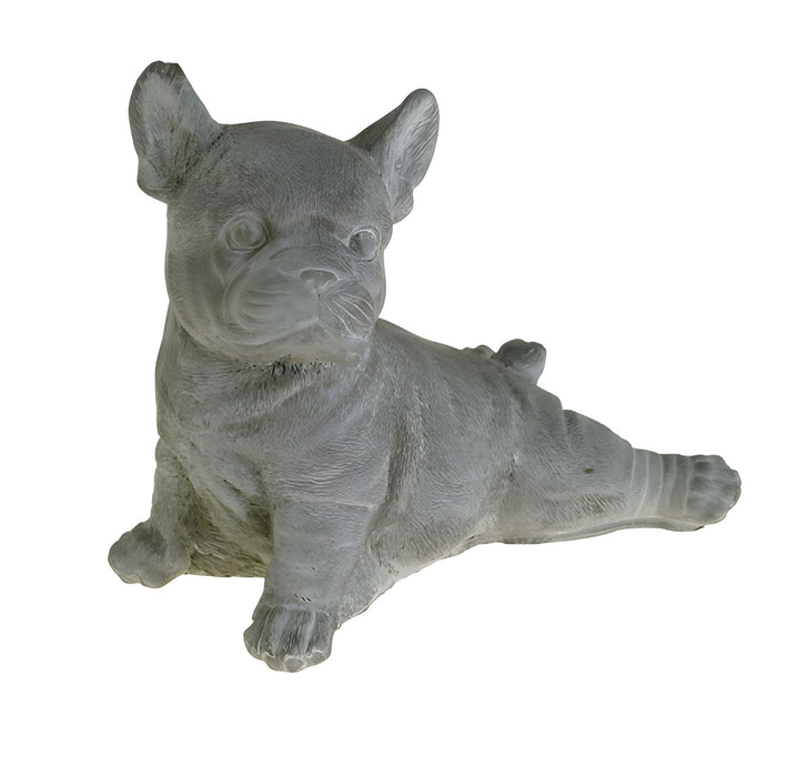 Beton Deko Französische Bulldogge Frenchie 20x18cm Grau Weiß Figur Statue Objekt