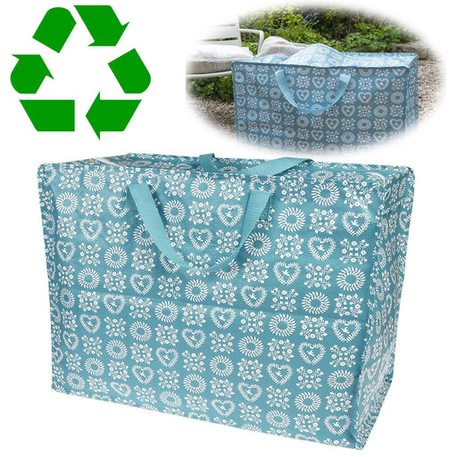 XXL Jumbo Bag Blue Friendship 55cm Recycled Allzwecktasche Einkaufstasche