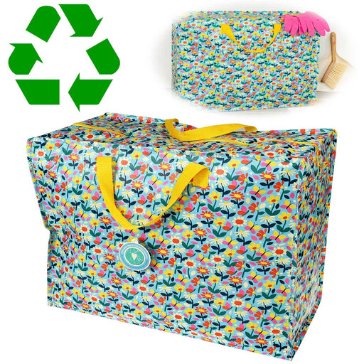 XXL Jumbo Bag Blumen 55cm Recycled Allzwecktasche Einkaufstasche