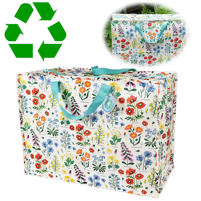 XXL Jumbo Bag Wild Flowers 55cm Recycled Allzwecktasche Einkaufstasche