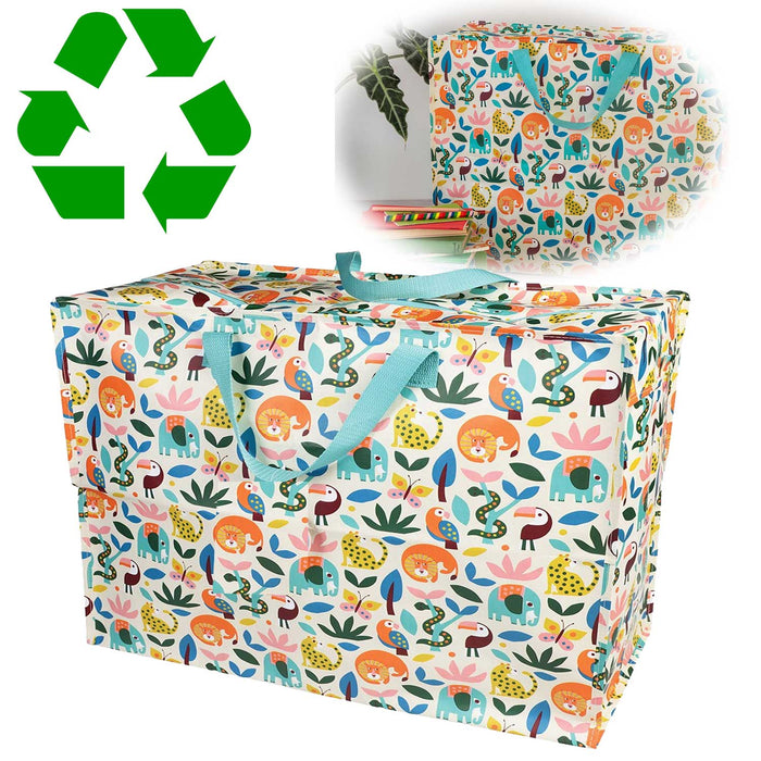 XXL Jumbo Bag Wilde Tiere 55cm Recycled Allzwecktasche Einkaufstasche