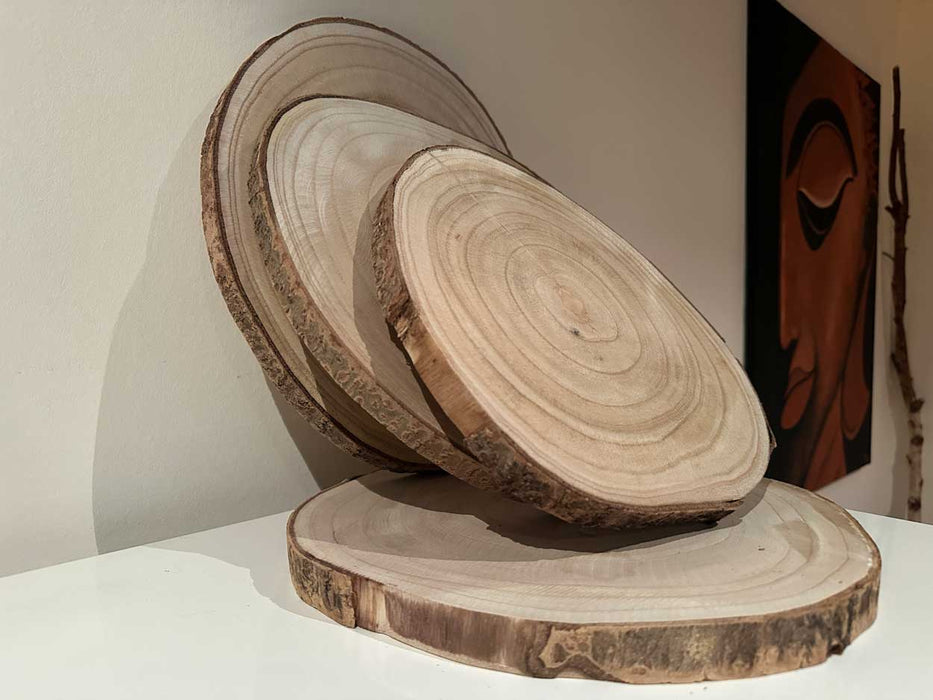 XL Rindenbrett Baumscheibe Rund Holz Ø 30cm Astscheibe Rindenscheibe