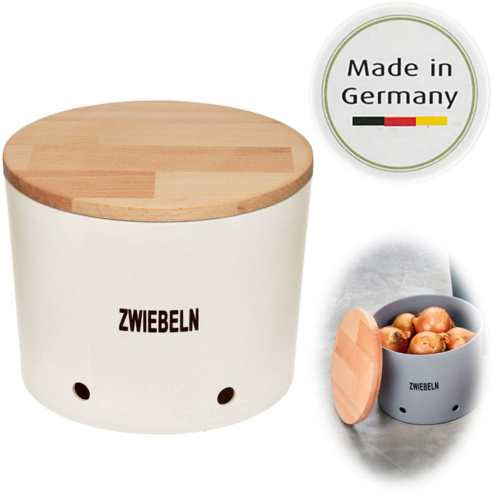 Natur-Design Zwiebeltopf 20x16cm Made in Germany Creme Weiß