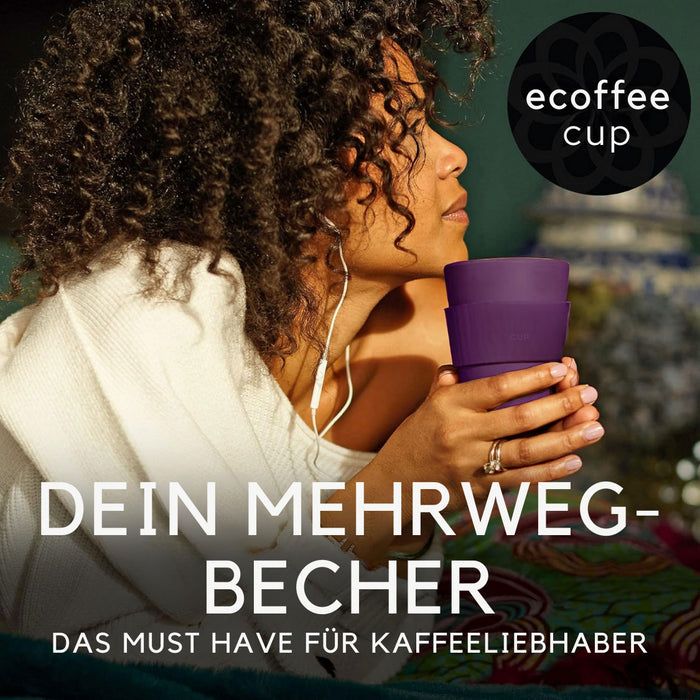 Ecoffee Cup 400ml Kerr Napier Schwarz PLA Coffee to Go Becher Wiederverwendbar