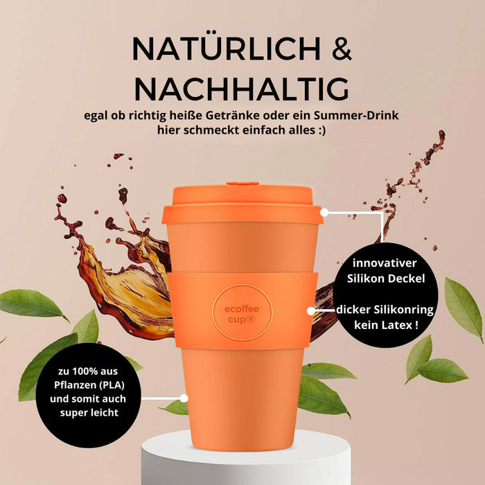 Ecoffee Cup 400ml Bay of Fires PLA Coffee to Go Becher Wiederverwendbar