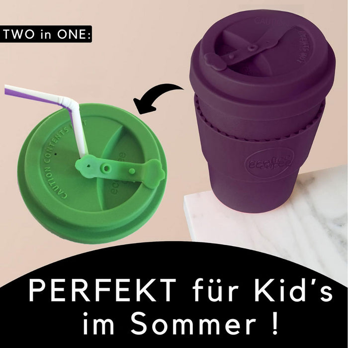 Ecoffee Cup 400ml Green Polka Grün Blau PLA Coffee to Go Becher Wiederverwendbar