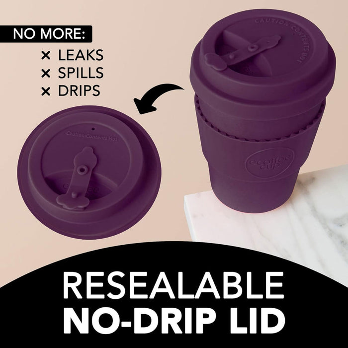 Ecoffee Cup 400ml Molto Grigo Grau Braun PLA Coffee to Go Becher Wiederverwendbar