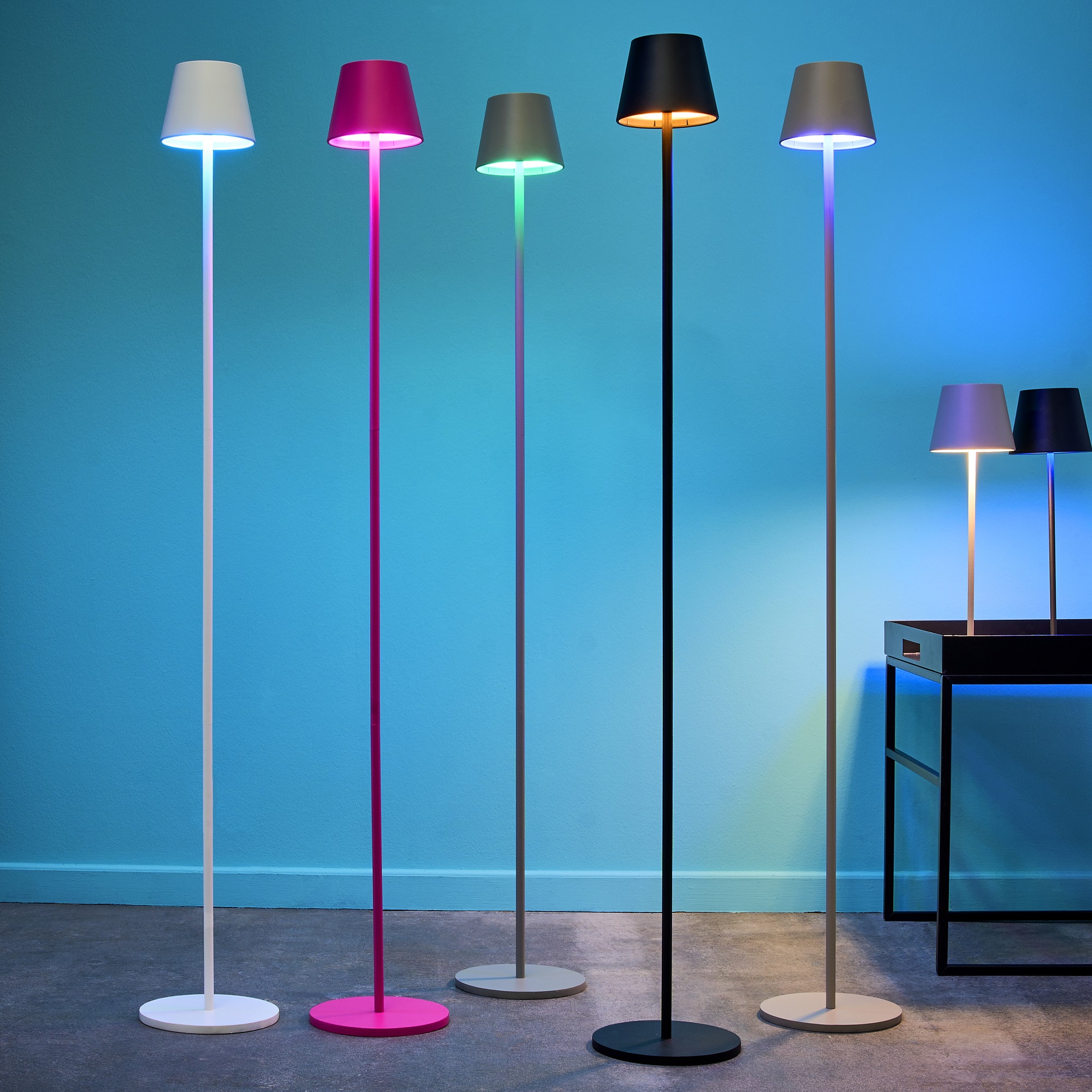 113cm Touch Schwarz Dimmer RGB Stehlampe Outdoor | LS-LebenStil LED Ribe Stehleuchte kabellos