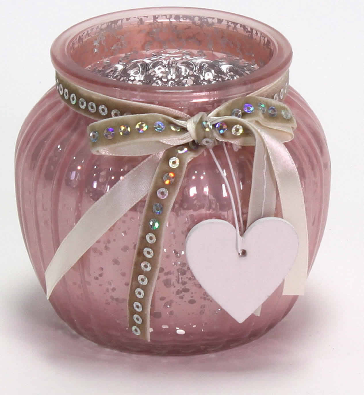 Set Stern Rosa Windlicht Glas LS-LebenStil Teelichthalter Rose Teelichtglas 2x 11cm |