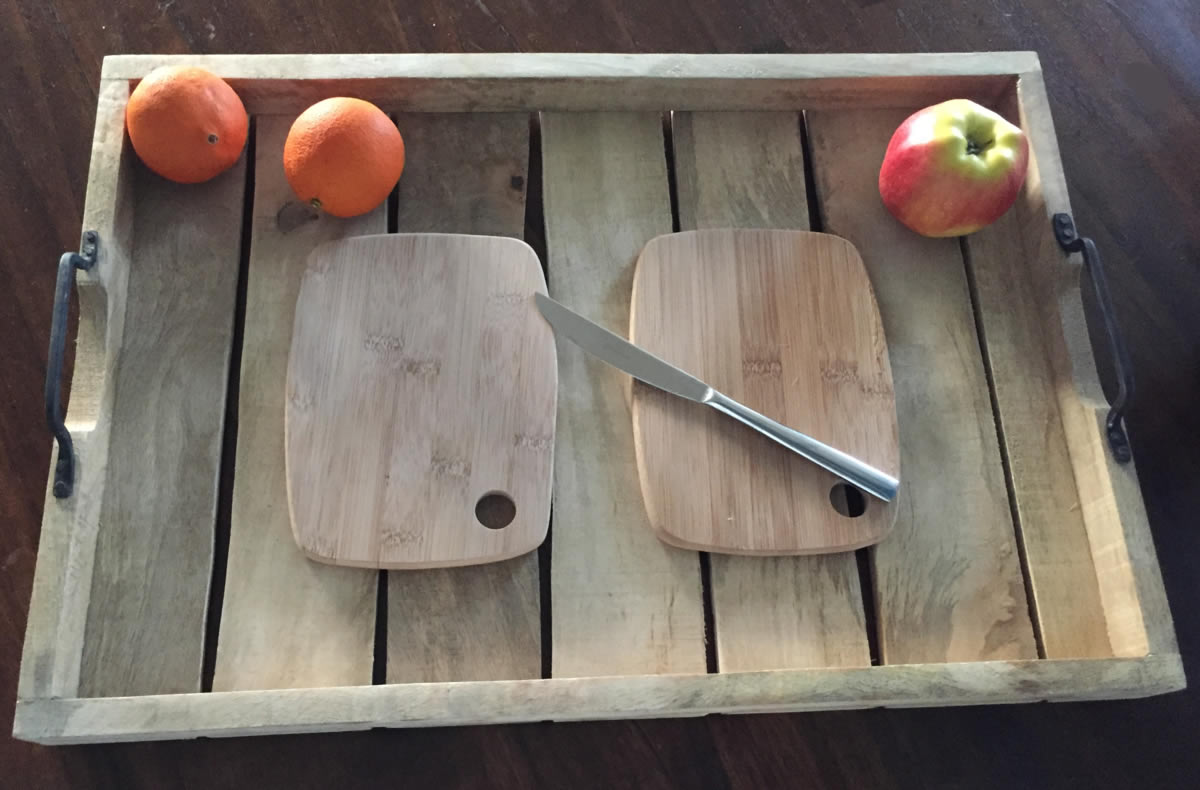 Holz-Tablett Mango XXL Serviertablett 56x39cm Griff Dekotablett | Shabby Henkel LS-LebenStil