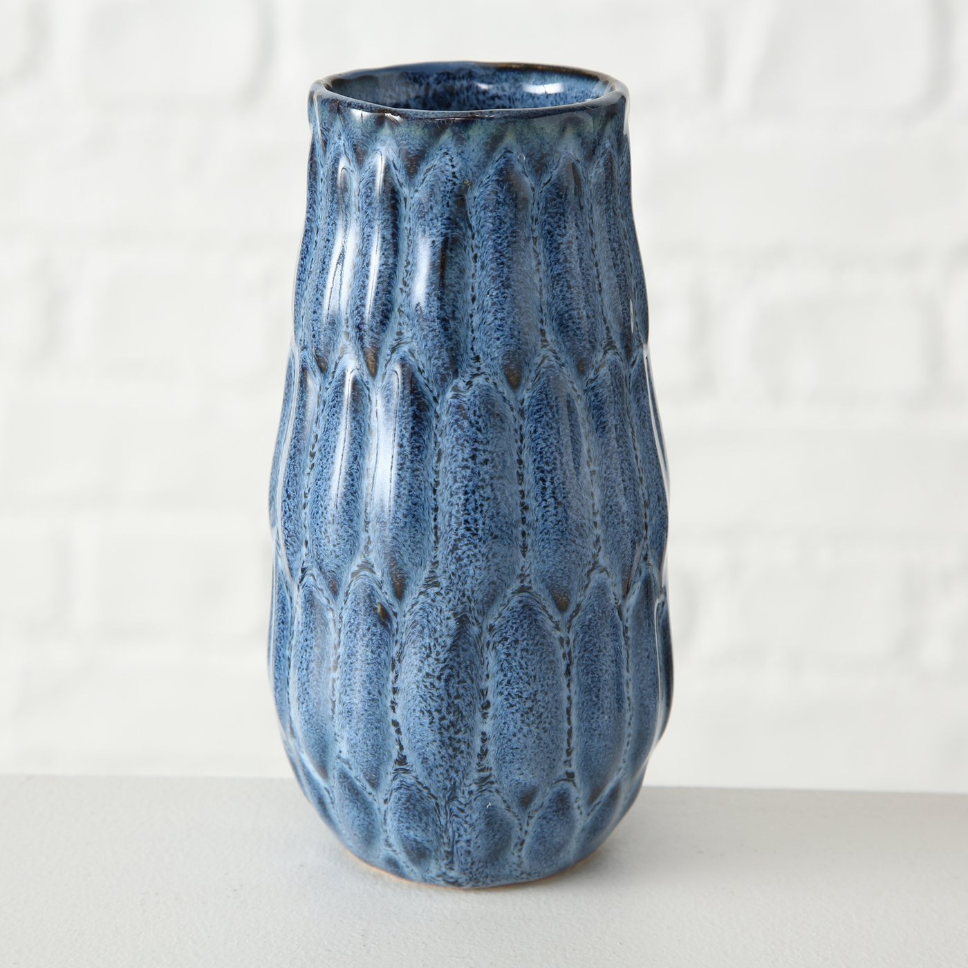 15x10cm Tisch-Deko LS-LebenStil Keramik Set Aquarel 3´er Blau Tischvase Blumenvase Design |