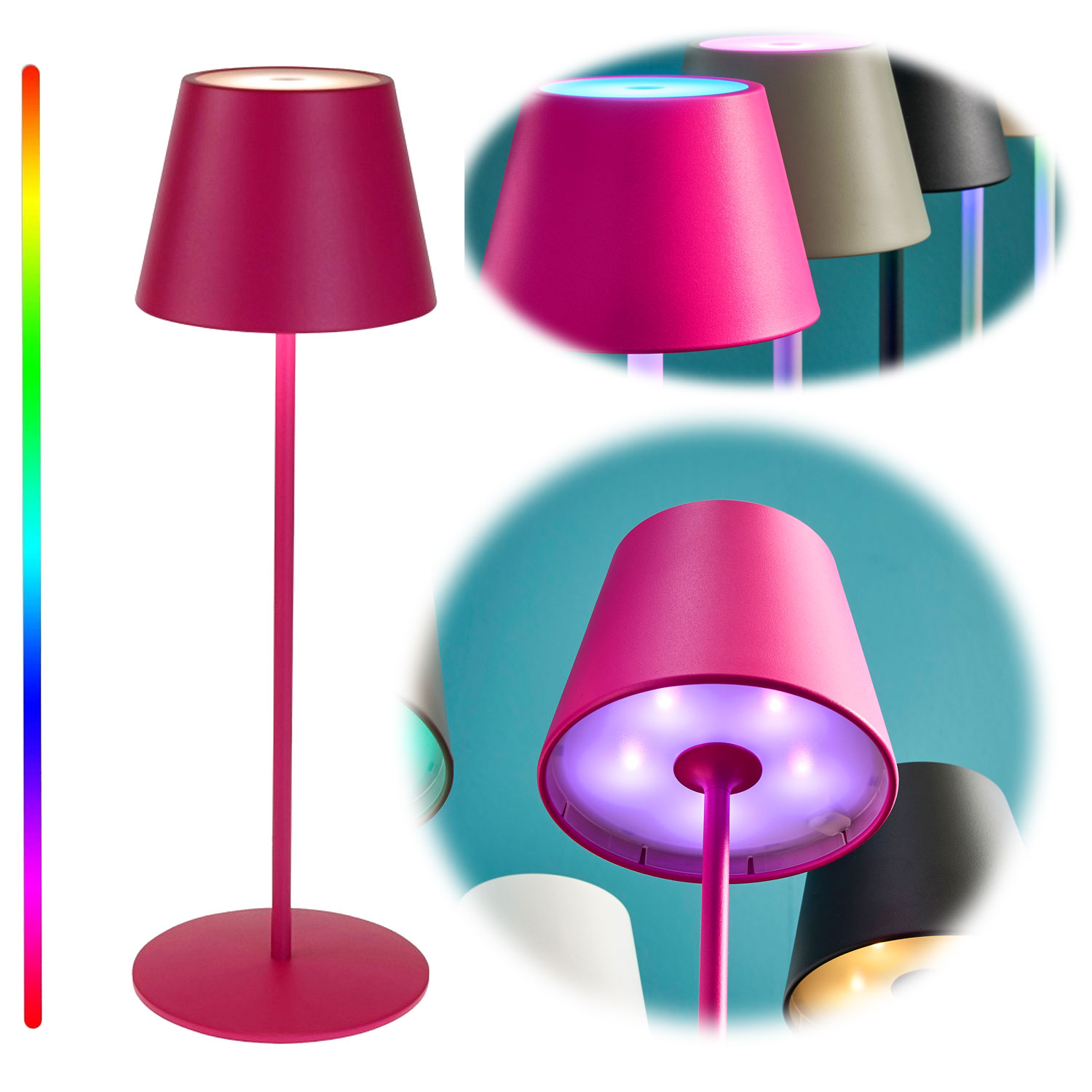 LED Akku Tischlampe LED Tischleuchte kabellos 8 Farben RGB Dimmbares LED  Outdoor Tischlampe Warmweiß Tischleuchte mit Fernbedienung Lampe Leuchte